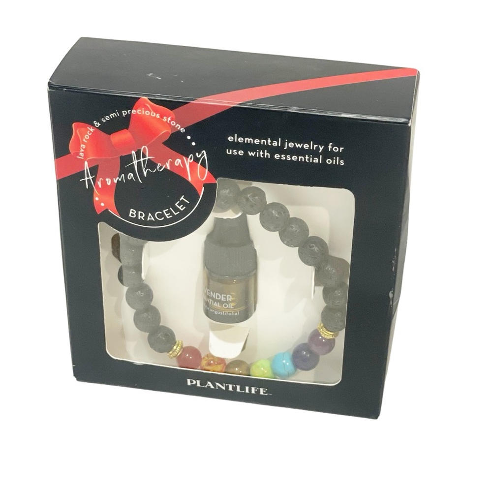 Plantlife Aromatherapy Lava Rock & Semi Precious Stone w/essential oil Bracelet‎
